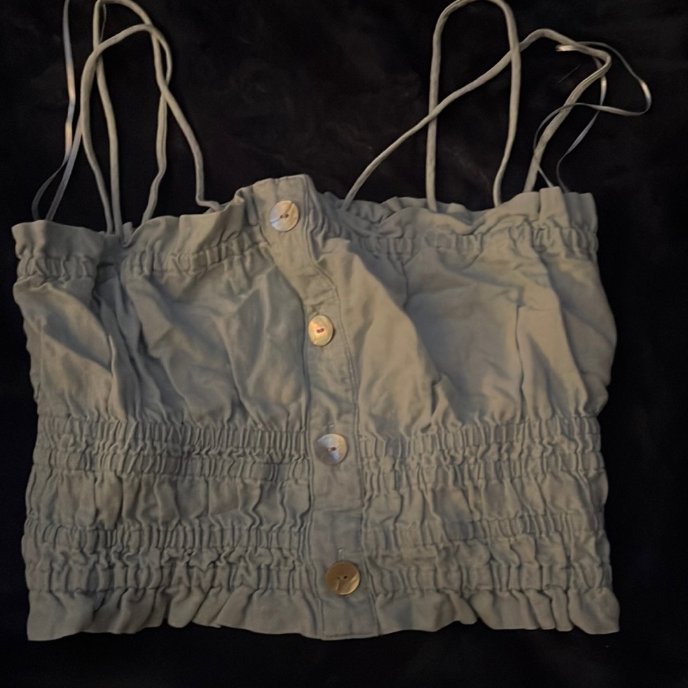 Zara crop blue top